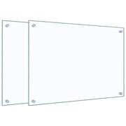 Set di 2 paraschizzi per cucina 70 x 50 cm in vetro temperato trasparente 02_0055733