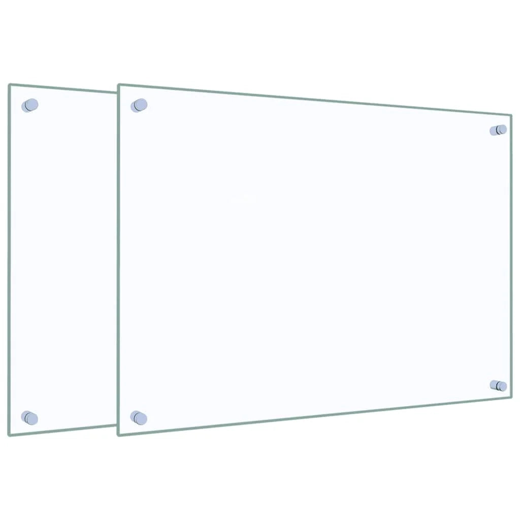Set di 2 paraschizzi per cucina 70 x 50 cm in vetro temperato trasparente 02_0055733