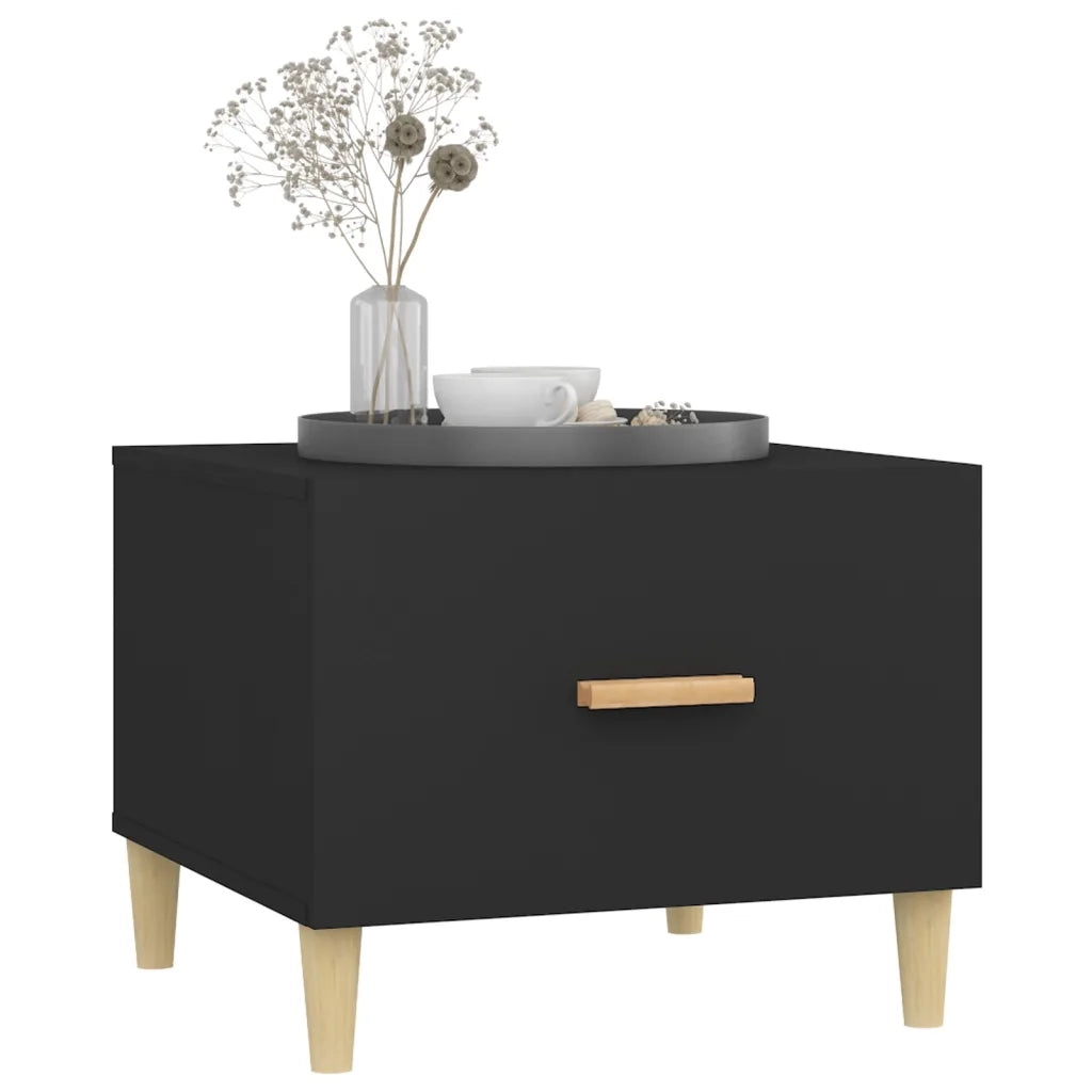 2 pz Tavolini da salotto | Tavolino da caff¨¨ | Tavolino da Soggiorno Neri 50x50x40 cm in Legno Multistrato