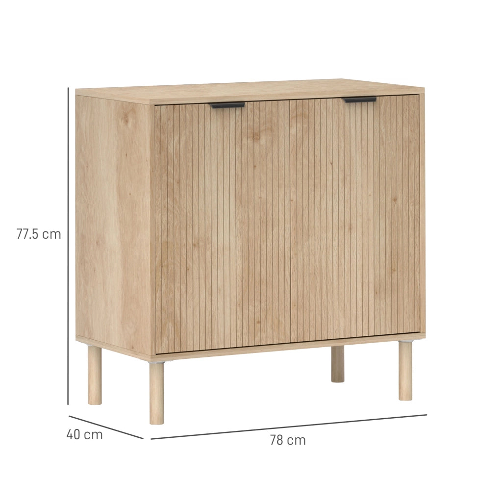 Mobile Contenitore in Legno a 2 Livelli con Ripiano Regolabile ¨C zephmum ¨C Rovere 78x40x78 cm