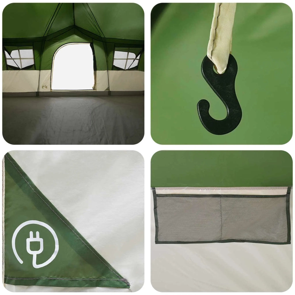 Tenda Familiare Verde 487 x 340 x 216 cm Poliestere e Acciaio 42028673