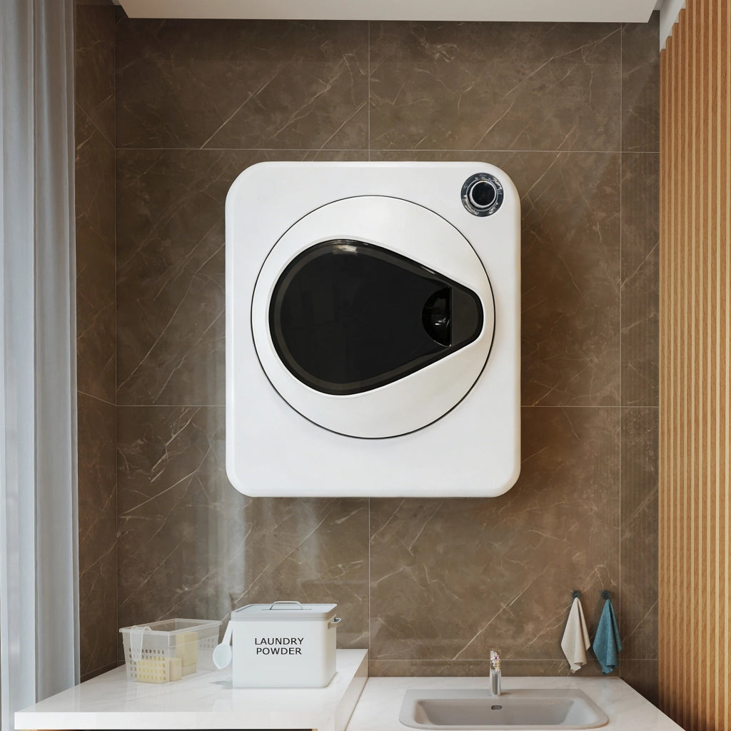 Asciugatrice Compatta 3 kg 830 W con PTC Ceramico; 4 Programmi; Cestello Inox e Montaggio a Parete