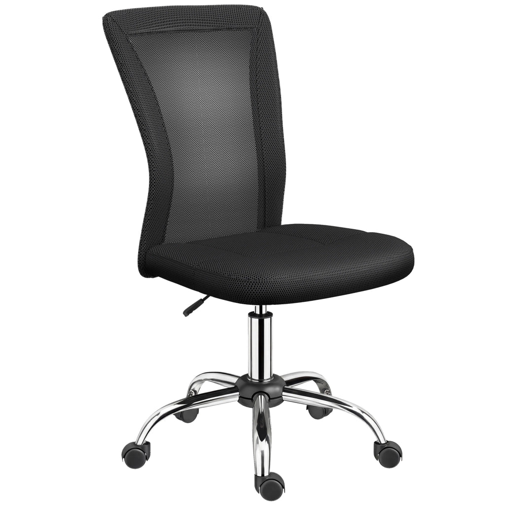 Sedia da ufficio girevole senza braccioli in rete ¨C zephmum ¨C nero 43x58x90-100 cm