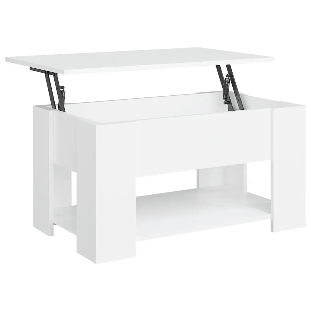 Tavolino da salotto | Tavolino da caff¨¨ | Tavolino da Soggiorno Bianco 79x49x41 cm in Legno Multistrato