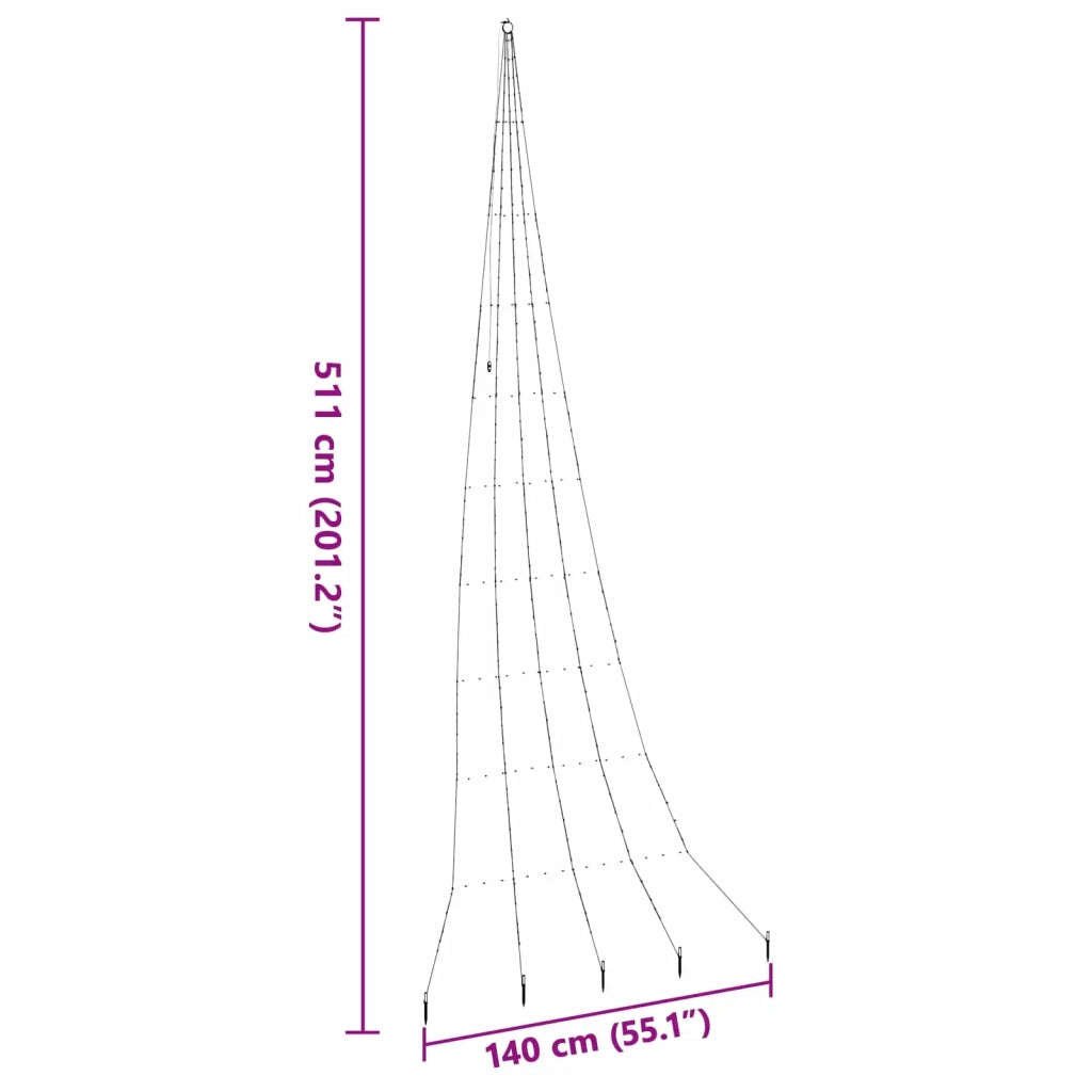 Albero di Natale LED con picchetti per il terreno Blu 511 cm