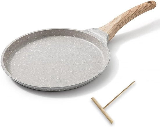Padella per crêpes - rivestimento antiscivolo - adatta per induzione - 20 cm - Bianco - alluminio fuso