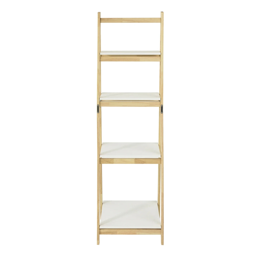 SoBuy Scaffale a scala,Libreria,Scaffale componibile,in legno di Hevea,pieghevole, FRG162-N,IT