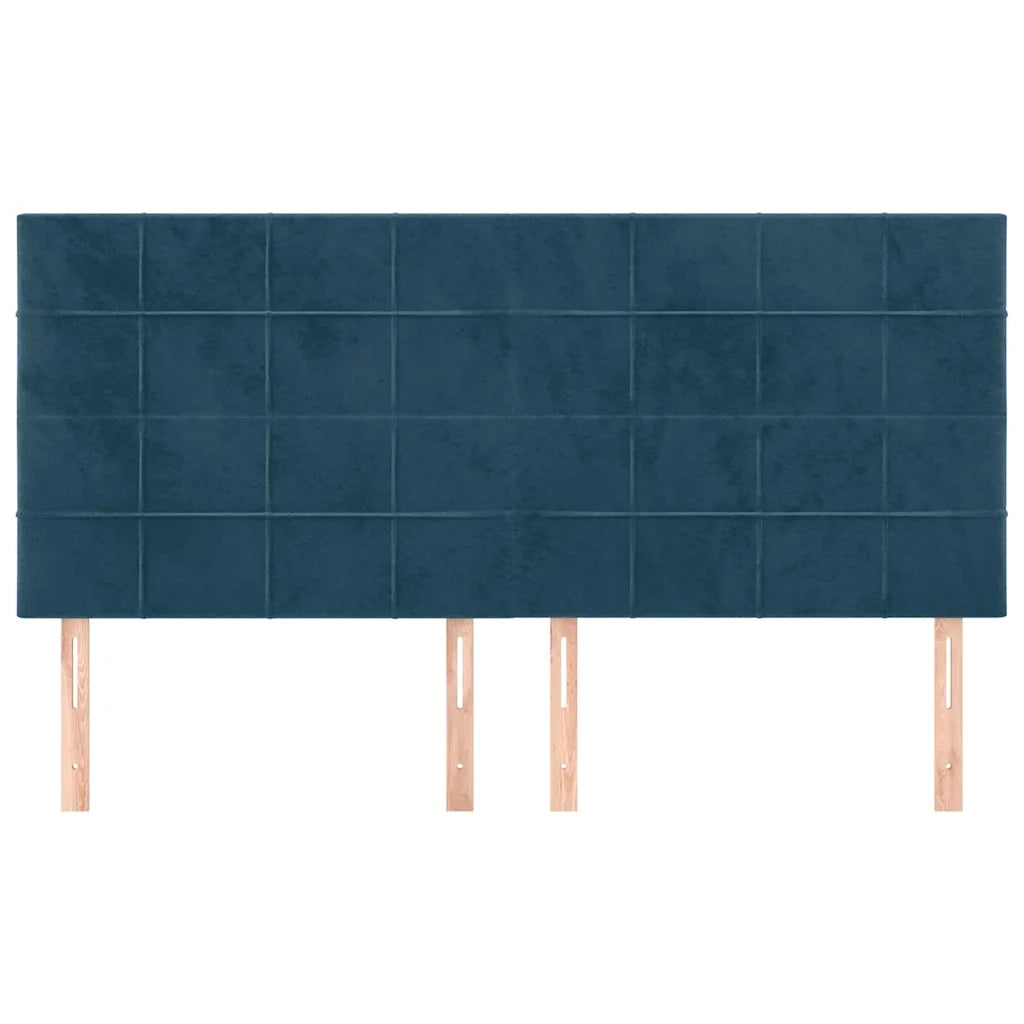 Testiera | Testata Blu Scuro 160x5x118/128 cm Velluto
