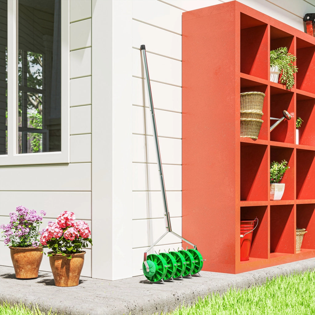 Aeratore per Prato Manuale ¨C Zephmum ¨C 45cm Acciaio Verde Scuro