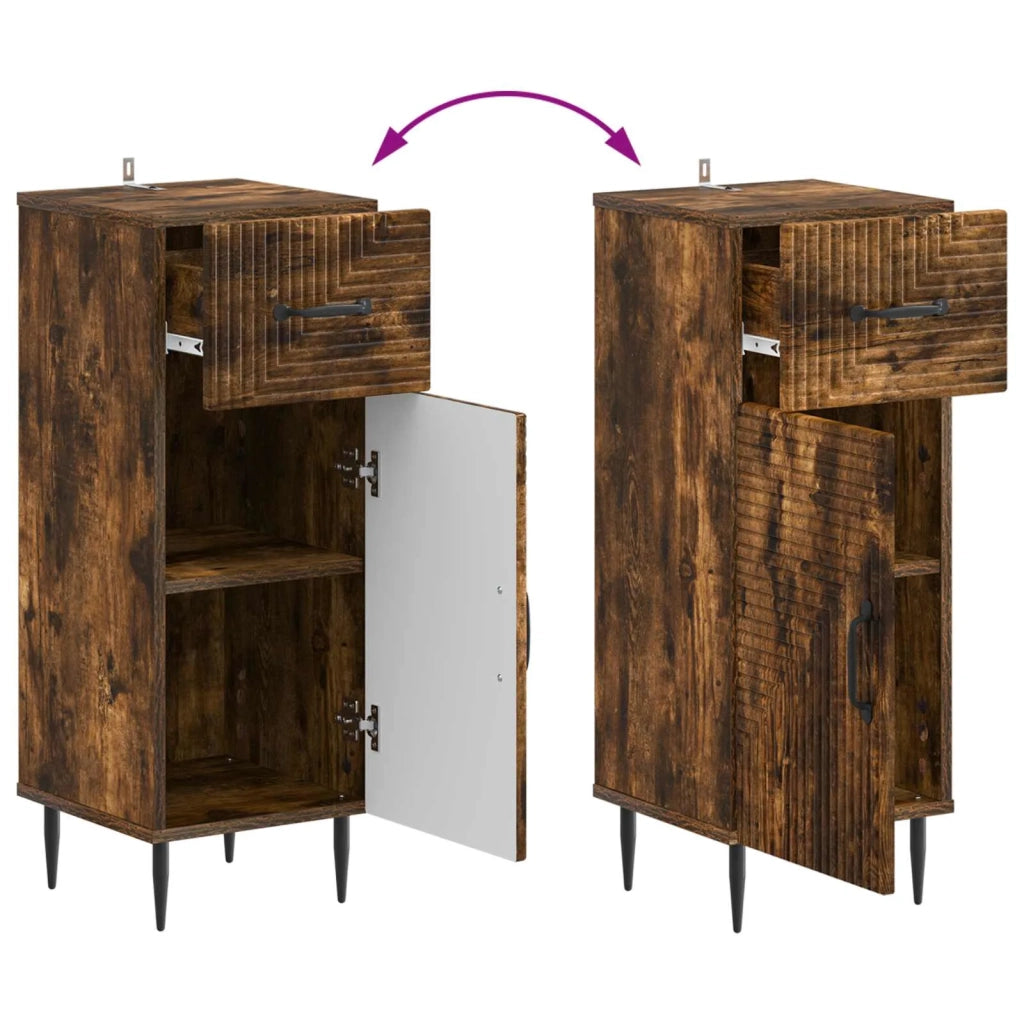 Mobiletto da Bagno HAARLEM Rovere Fumo 30 x 31 x 80 cm 896830