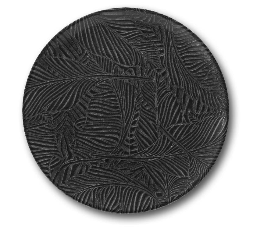 Set 4 Piatti da Tavola Rotondo Breath Nero in Porcellana 31 cm Saturnia