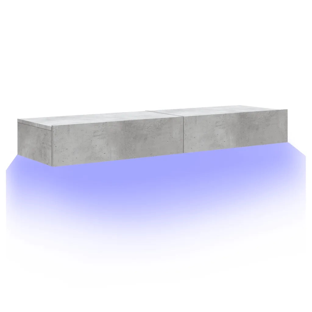 Mobili Porta TV con Luci LED 2 pz Grigio Cemento 60x35x15,5 cm 842893