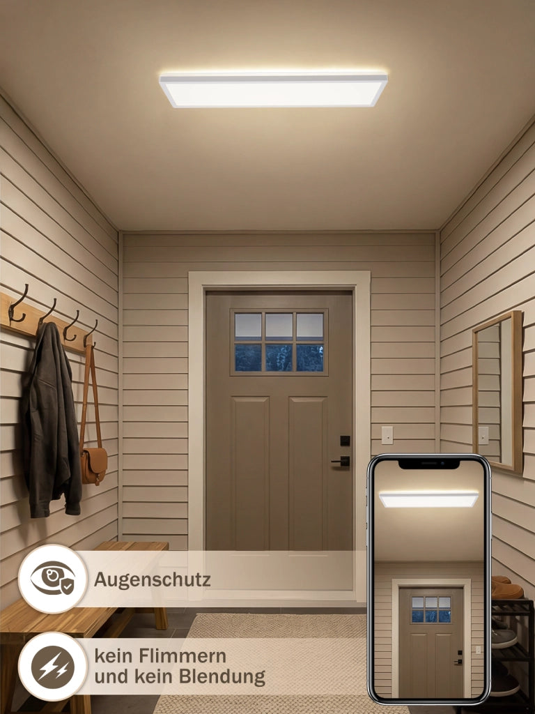 ZMH Lampada da Soffitto LED con Sensore di Movimento 24W 4000K Radar Sensore Crepuscolare Angolo 120¡ã per Corridoio