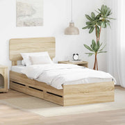 Struttura del letto con cassetto Rovere Sonoma 75 x 190 cm 3412236