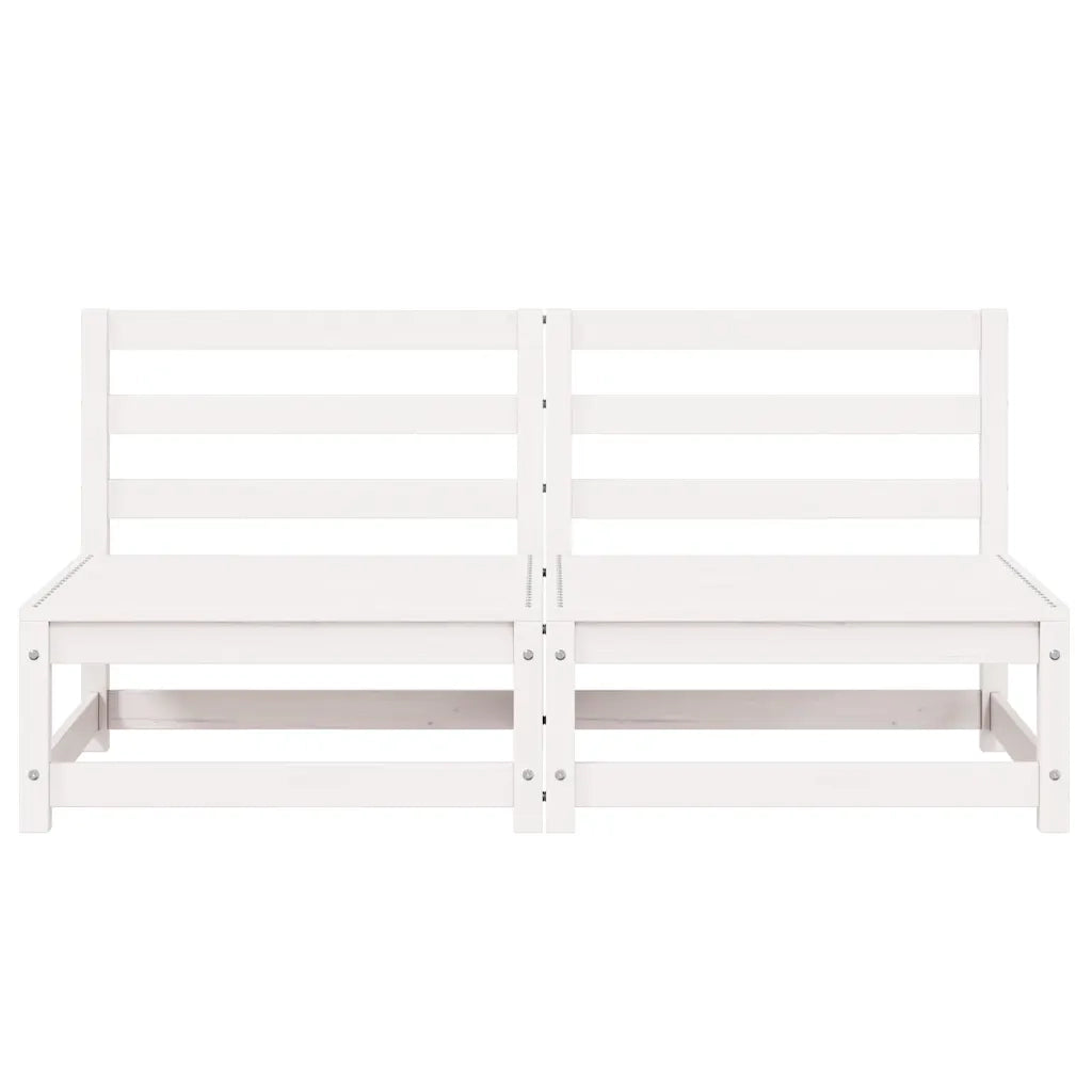 Divani Centrali da Giardino 2 pz in Massello di Pino Bianco 805681