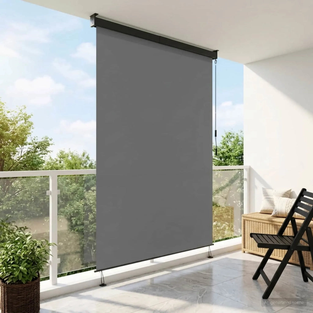 Tenda a rullo Grigio Chiaro 100 x 250 cm Tessuto e Alluminio 42037179