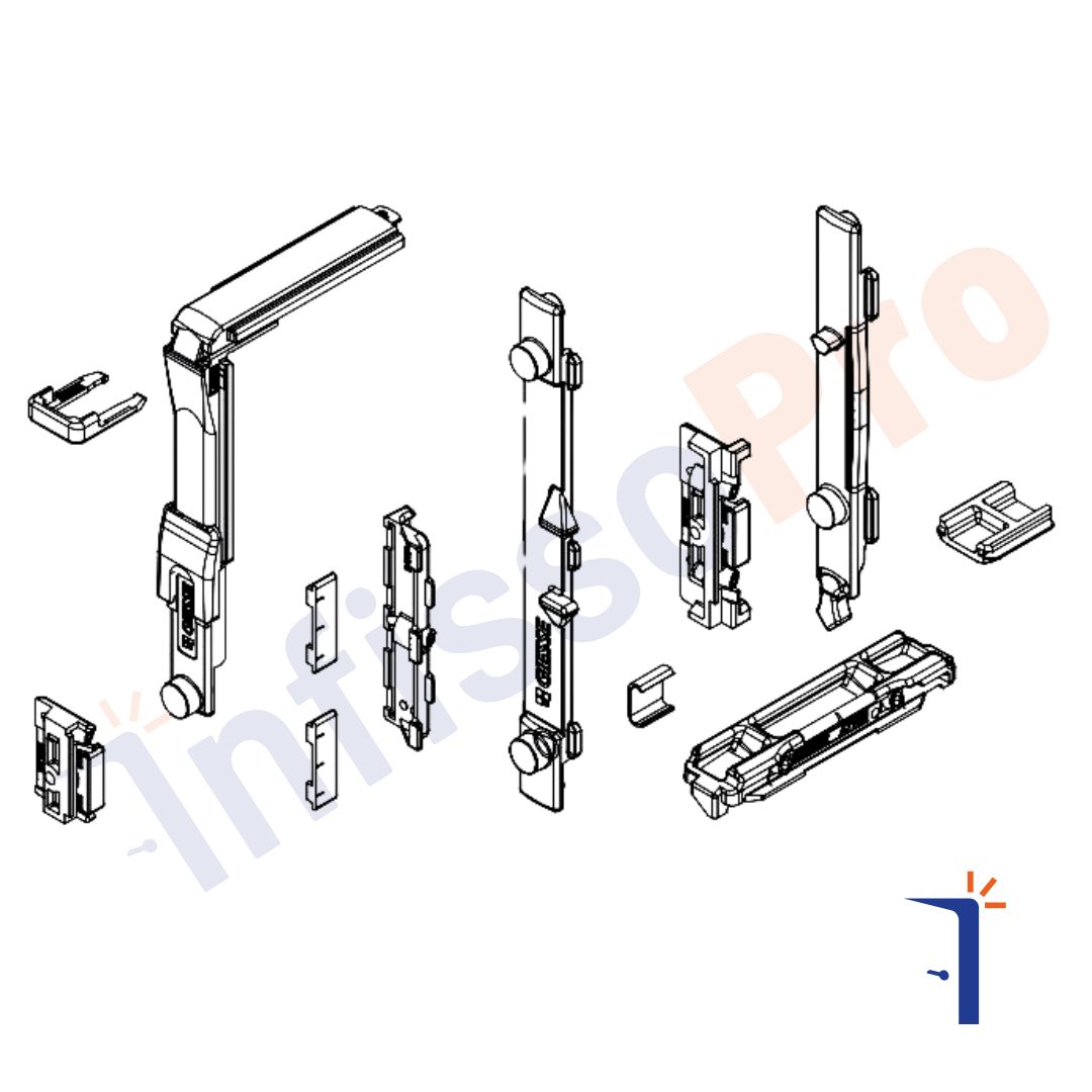 Meccanismo di chiusura anta ribalta camera europea Giesse 04704