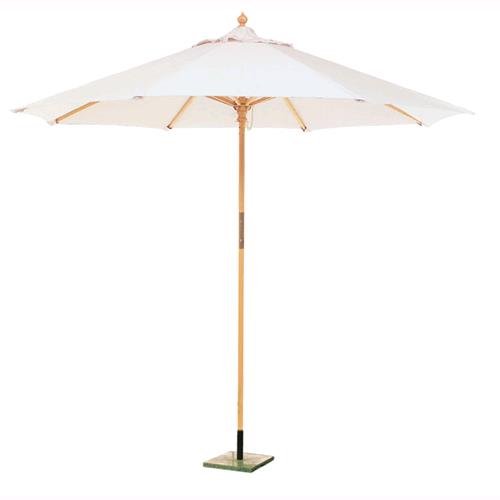 Ombrellone Da Giardino In Legno Ad Esagono Telo In Cotone Diam 300cm.