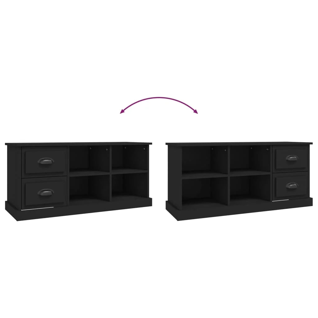 Mobile TV multimediale mensola TV credenza mobile TV per sala da pranzo soggiorno camera da letto 102 x 35,5 x 47,5 cm legno ingegnerizzato nero 02_0025581