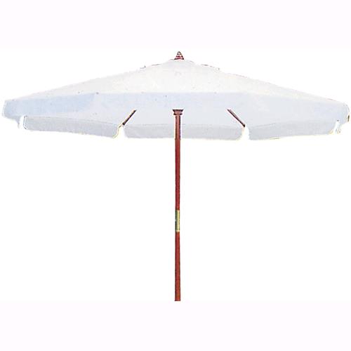 Ombrellone Da Giardino In Legno Ad Ottagono Telo Cotone Con Bordo Diam.350cm