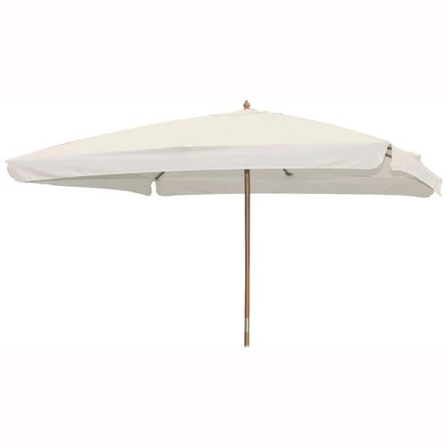 Ombrellone Da Giardino In Legno Telo In Cotone Con Bordo 3x3 Mt.