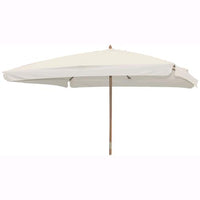 Ombrellone Da Giardino In Legno Telo In Cotone Con Bordo 3x3 Mt.