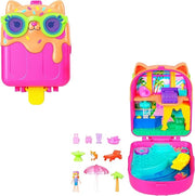 Polly Pocket - Cofanetto Resort Gattino Ghiacciolino, set portatile con una microbambola, un amico cucciolo e 11 accesso