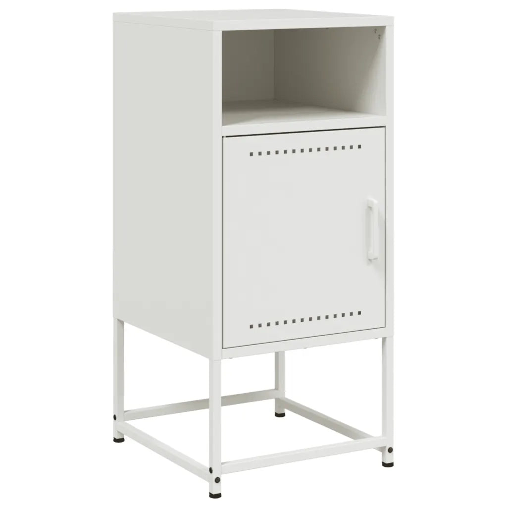 Set di 2 Comodini | Armadio da Notte | Mobiletto da notte Bianchi 36x39x78 cm in Acciaio