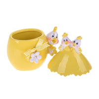 Set 2 Uova in Ceramica con Coperchio Larghezza 11 cm