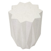 Gala, Tavolino da Salotto Adatto per Indoor/outdoor Effetto Pietra, 46x60x46h cm Bianco Crema
