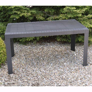 Tavolo Da Giardino In Resina Mod. Boheme Rettangolare Antracite 150x90xh.74