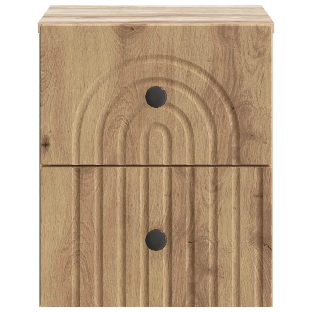 Mobiletto da notte a muro Rovere Artigianale 33 x 34,5 x 40 cm