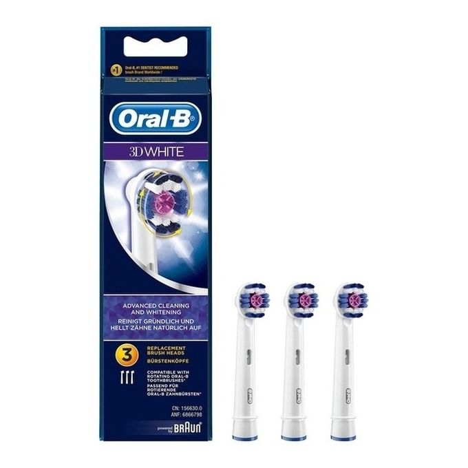 Braun Refill Eb18-3 Probright 3 Testine Ricambio Spazzolino Elettrico