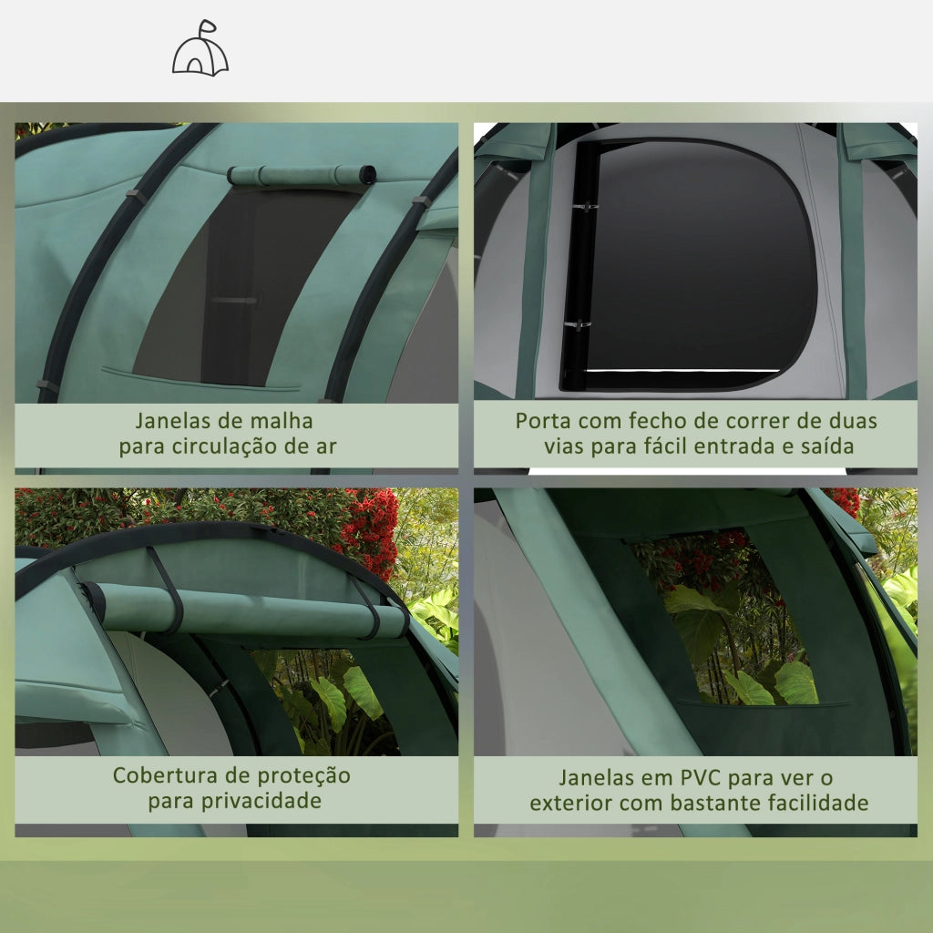 Tenda da Campeggio 3 Posti Impermeabile ¨C zephmum ¨C Verde 475x264x172 cm