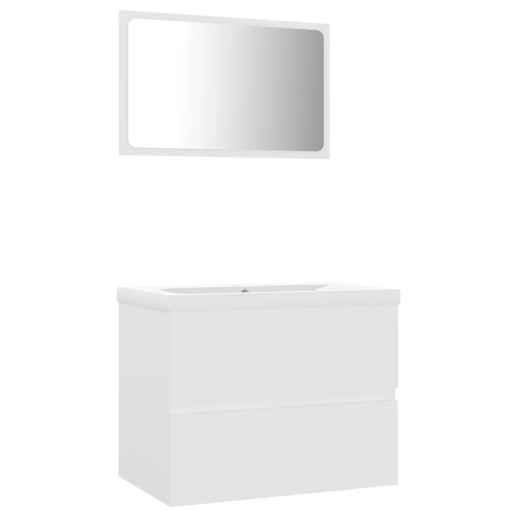 Set Mobili da Bagno | Armadio da bagno Bianco in Legno Multistrato