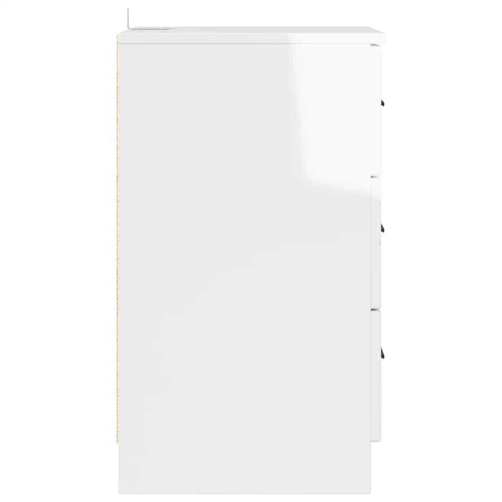 Armadio da Notte con cassetto Bianco lucido 38 x 38 x 66 cm 883378