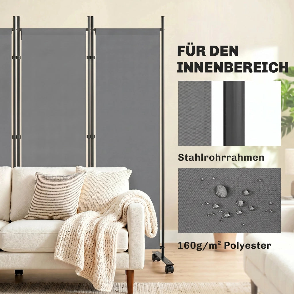 Paravento 5 pannelli ¨C zephmum ¨C 252x40 cm grigio scuro