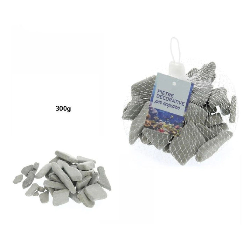 Trade Shop - Pietre Decorative Piatte Acquari Grigie 300 Gr Decorazione Piante Giardino 70267 -