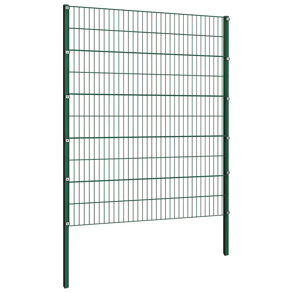 Pannello di recinzione con pali in ferro 867x200 cm verde 278683