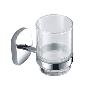 Porta bicchiere cromato a muro serie bali - fissaggio ad incollo o con viti