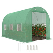 Serra da Giardino Tunnel ¨C zephmum ¨C Verde, PE e Metallo, 3.5x2x2m con 6 Finestre