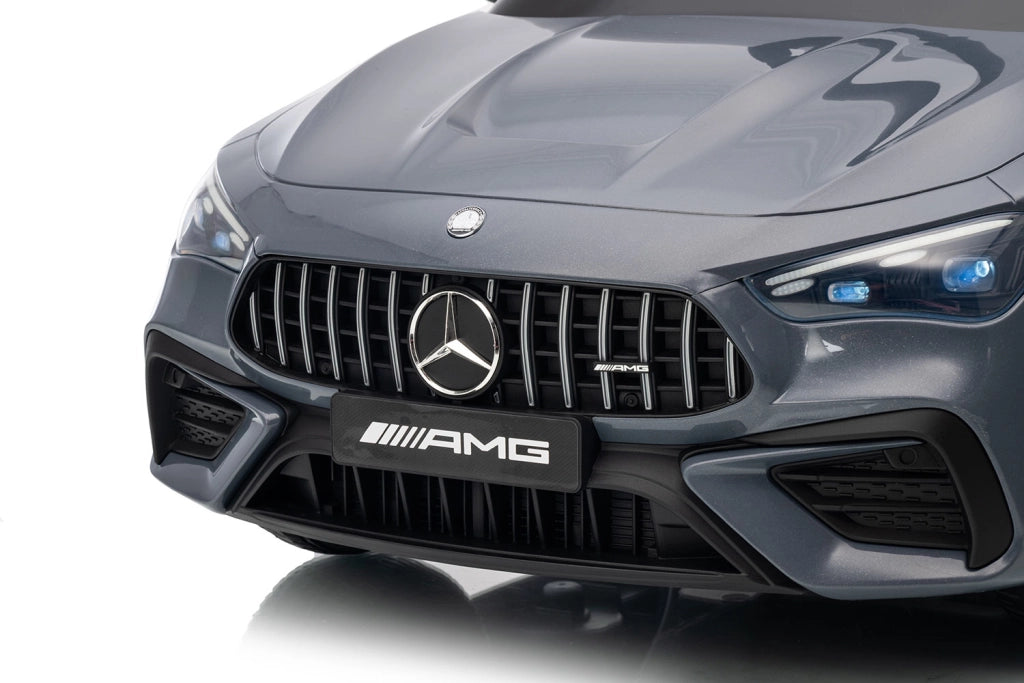 Macchina Elettrica per Bambini 12V Licenza Ufficiale Mercedes CLE53 Sedile in Pelle Grigio