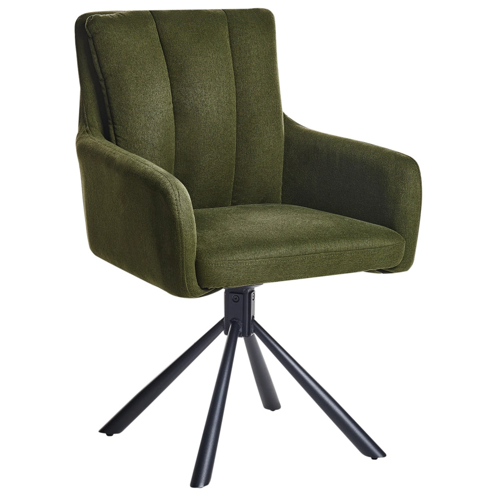 Set di 2 Sedute imbottite in tessuto verde scuro Gambe in metallo nero stile Retro