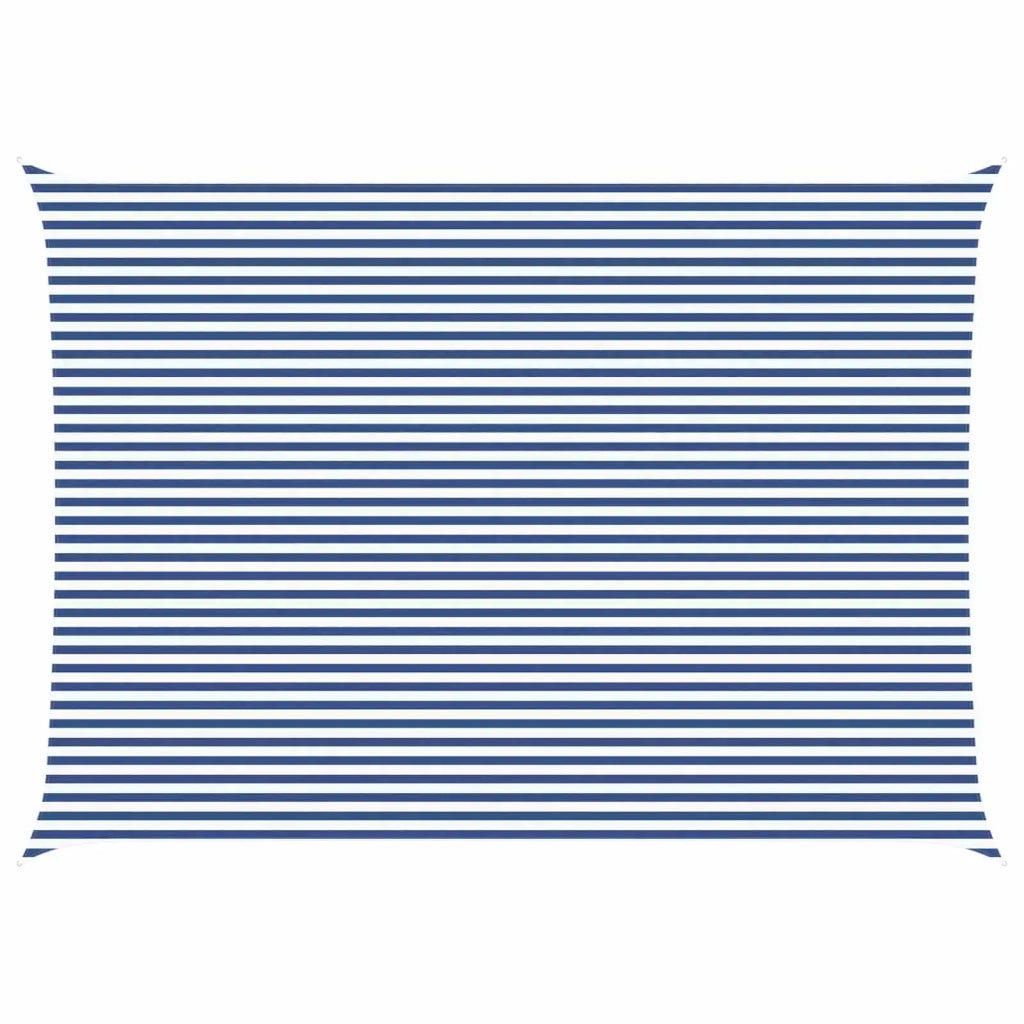 Vela da ombra solare-Telo Ombra-Vela Ombreggiante-Parasole a Vela Blu e Bianco 7 x 5 m