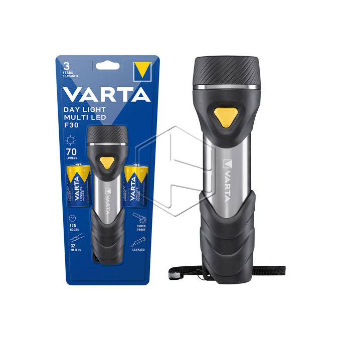 Varta LED Day Light 2D Torcia a mano Nero, Argento