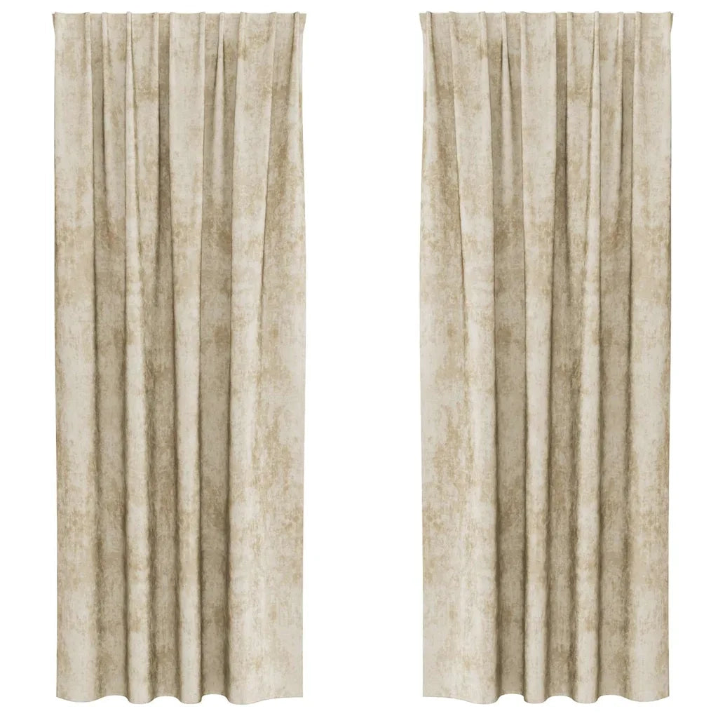 Tende in Velluto con tende 2 pcs Crema 260 x 140 cm Velluto 4107702