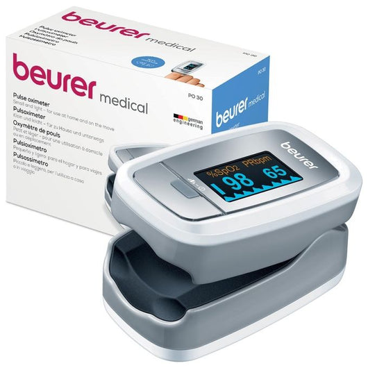 Beurer PO 30 Saturimetro per il Monitoraggio della Saturazione di Ossigeno nel Sangue e del Battito Cardiaco