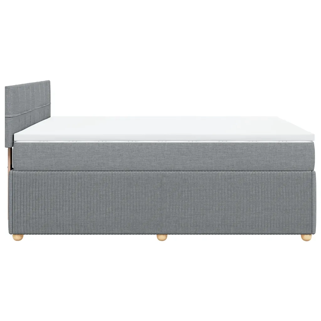 Giroletto a Molle con Materasso Grigio Chiaro 140x190cm Tessuto