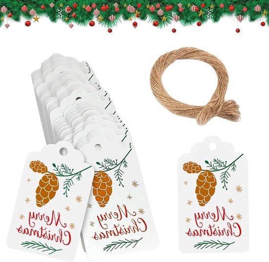 Etichette di Natale per Cadeau in Carta Kraft, 100 pezzi, adatte per decorazione del Presepe.
