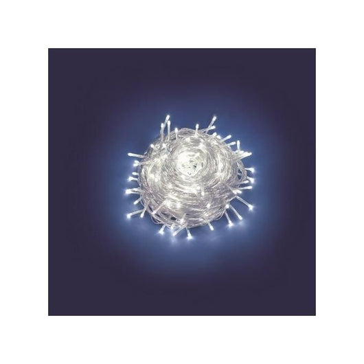 Luci Di Natale Catena Lineare 180 Mini Led Bianco 13,1mt con 8 giochi luce